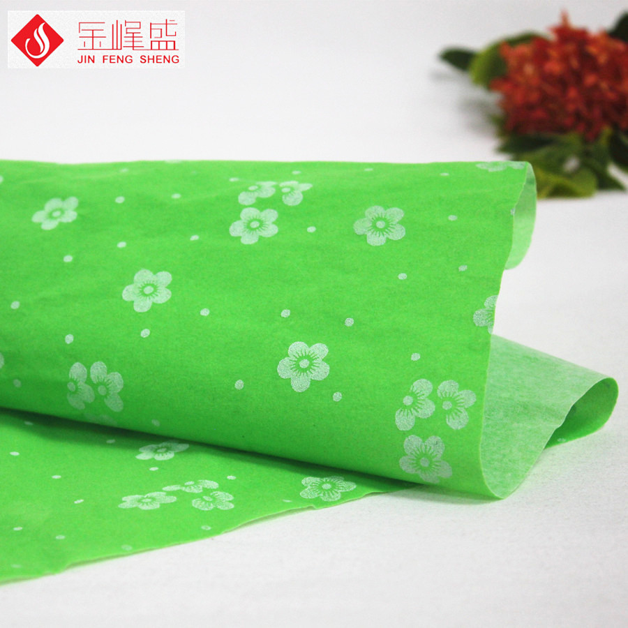 綠色無紡布植絨，壓花絨布，禮品盒絨布